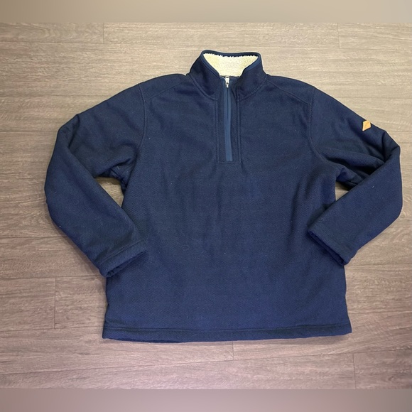 Orvis Classic Collection men’s navy 1/4 zip sherpa lined pullover. Size XL - Picture 1 of 4